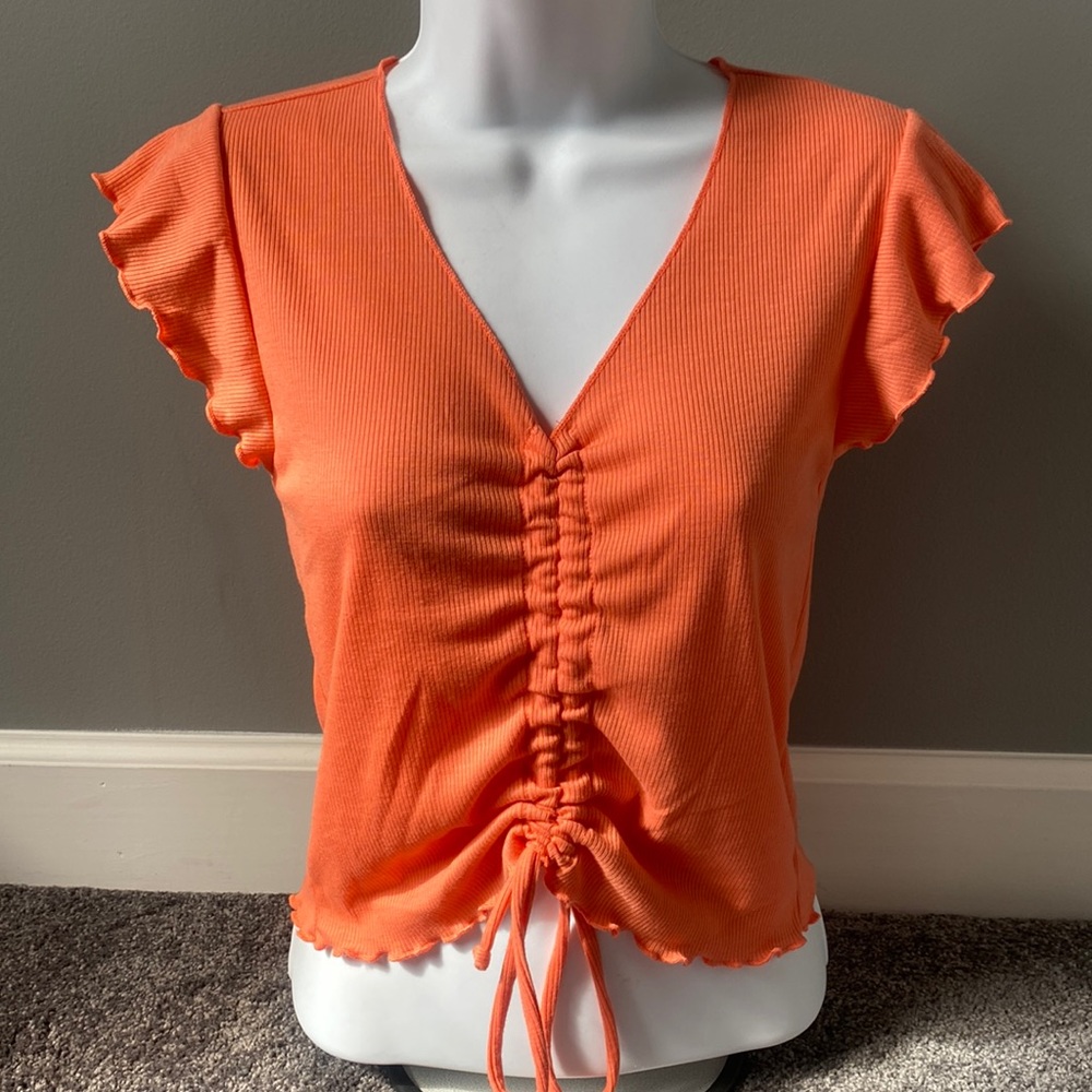 Orange Light pink Peach M/L String Cropped Antistar Statement crop top